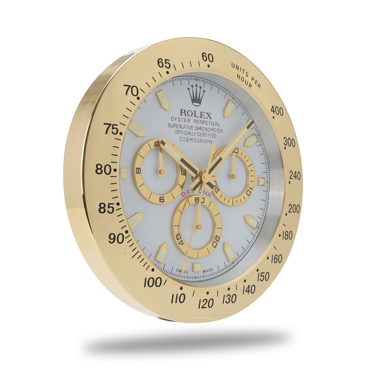 Horloge Murale Rolex Daytona - Or Blanc Chronographe de Luxe