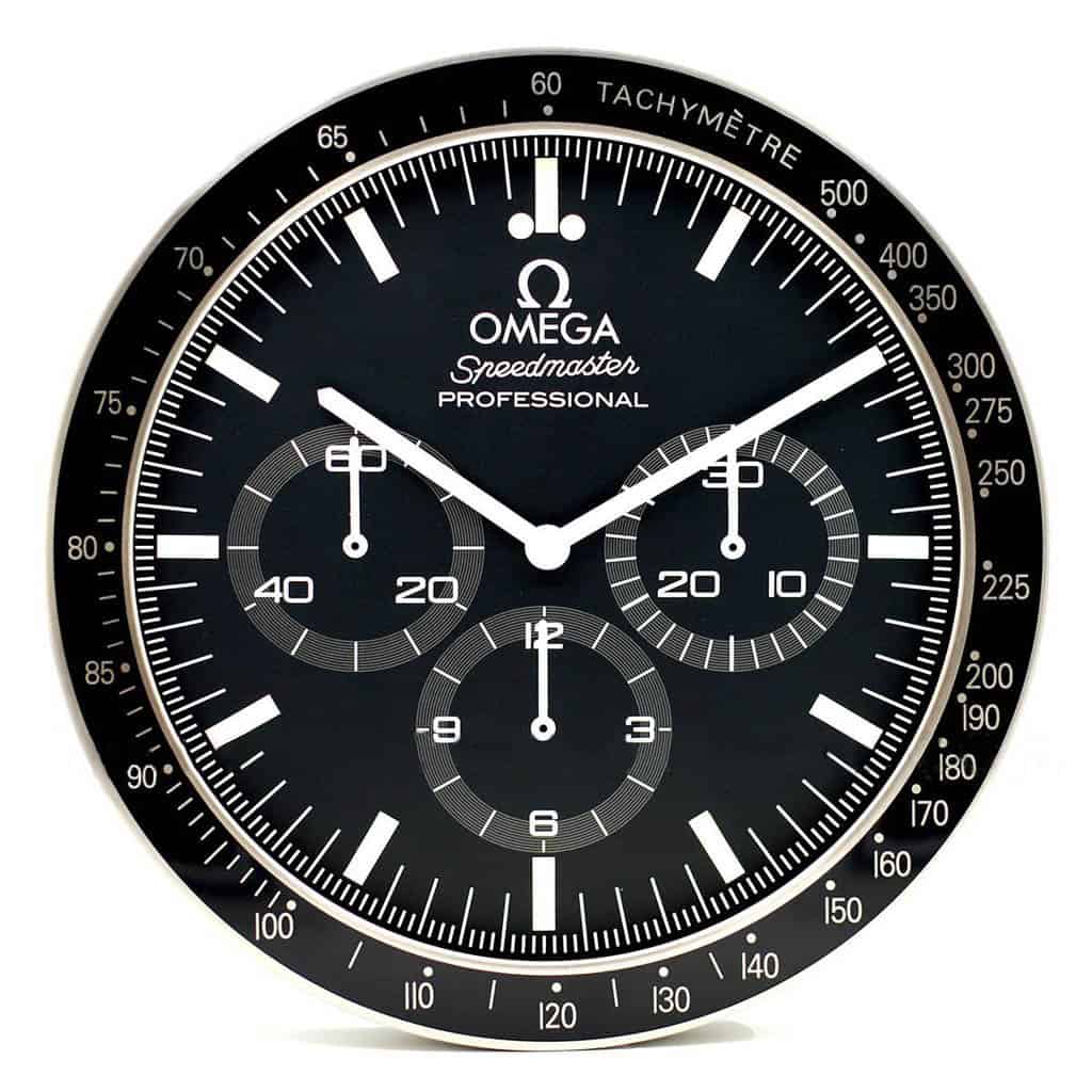 Horloge Murale Réplique Omega Speedmaster Moonwatch - Design en Acier avec Mouvement Quartz - Perpetual wall clock