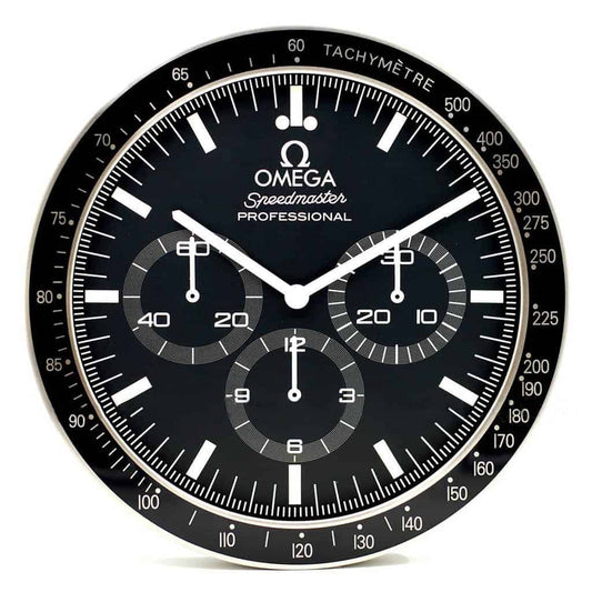 Horloge Murale Réplique Omega Speedmaster Moonwatch - Design en Acier avec Mouvement Quartz - Perpetual wall clock