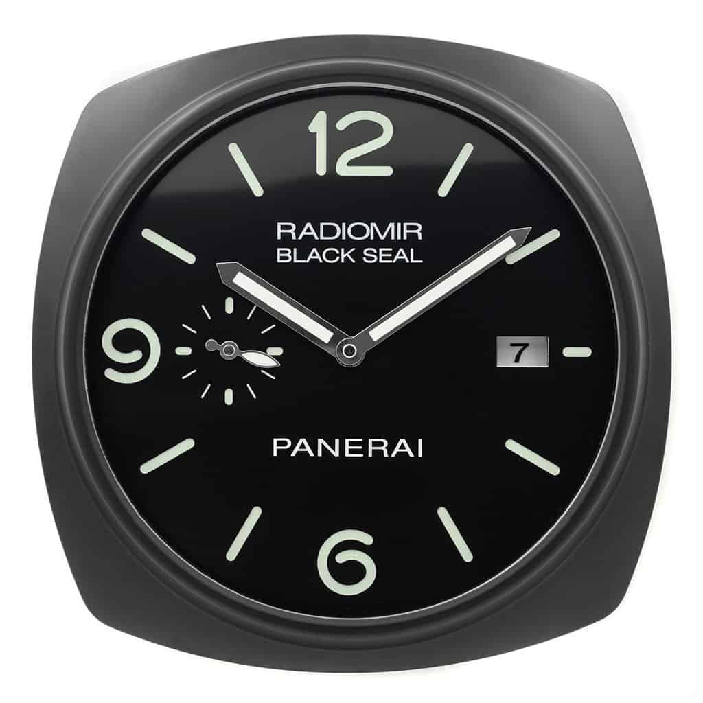 Horloge Murale Réplique Panerai Radiomir Noir avec Mouvement Quartz et Marqueurs Lumineux - Perpetual wall clock