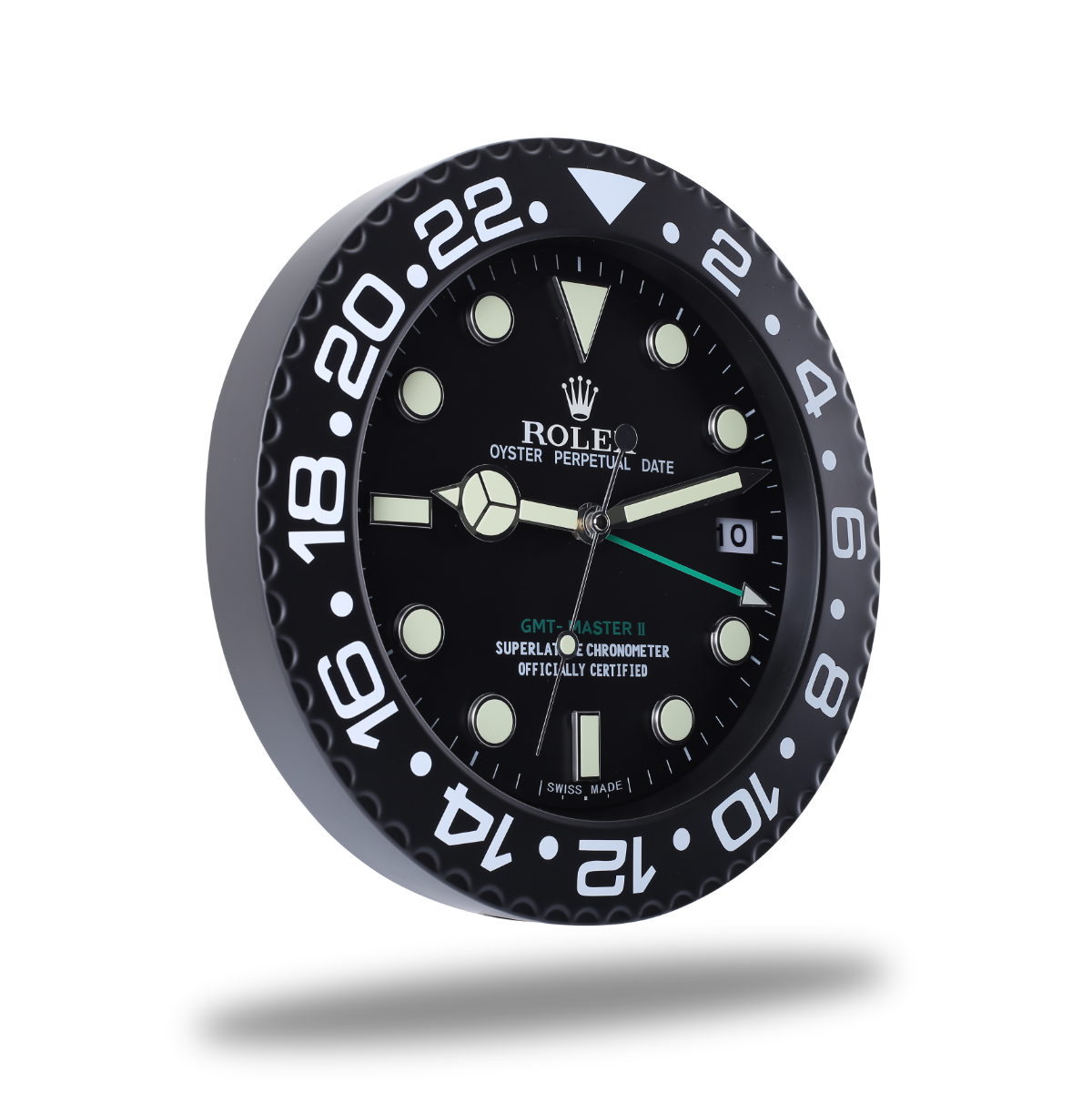 Horloge Murale Rolex GMT Master - Tout en Noir, Élégance & Fiabilité