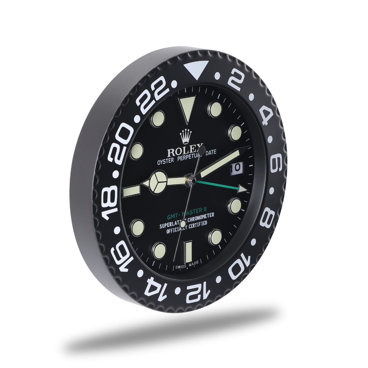 Horloge Murale Rolex GMT Master - Tout en Noir, Élégance & Fiabilité