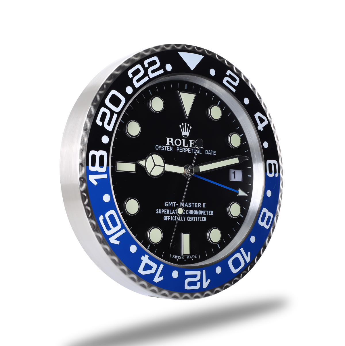 Horloge Murale Rolex GMT Master - Bleu et Noir - Haute Qualité avec Mouvement Silencieux