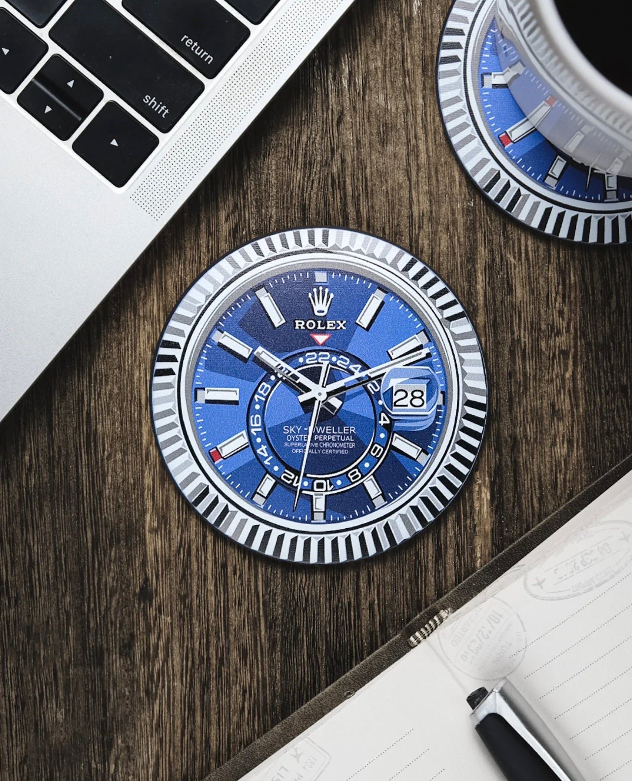 Dessous de Verre Skydweller pour Amateurs de Montres - Silicone Antidérapant, Résistant à l'Eau et à la Chaleur