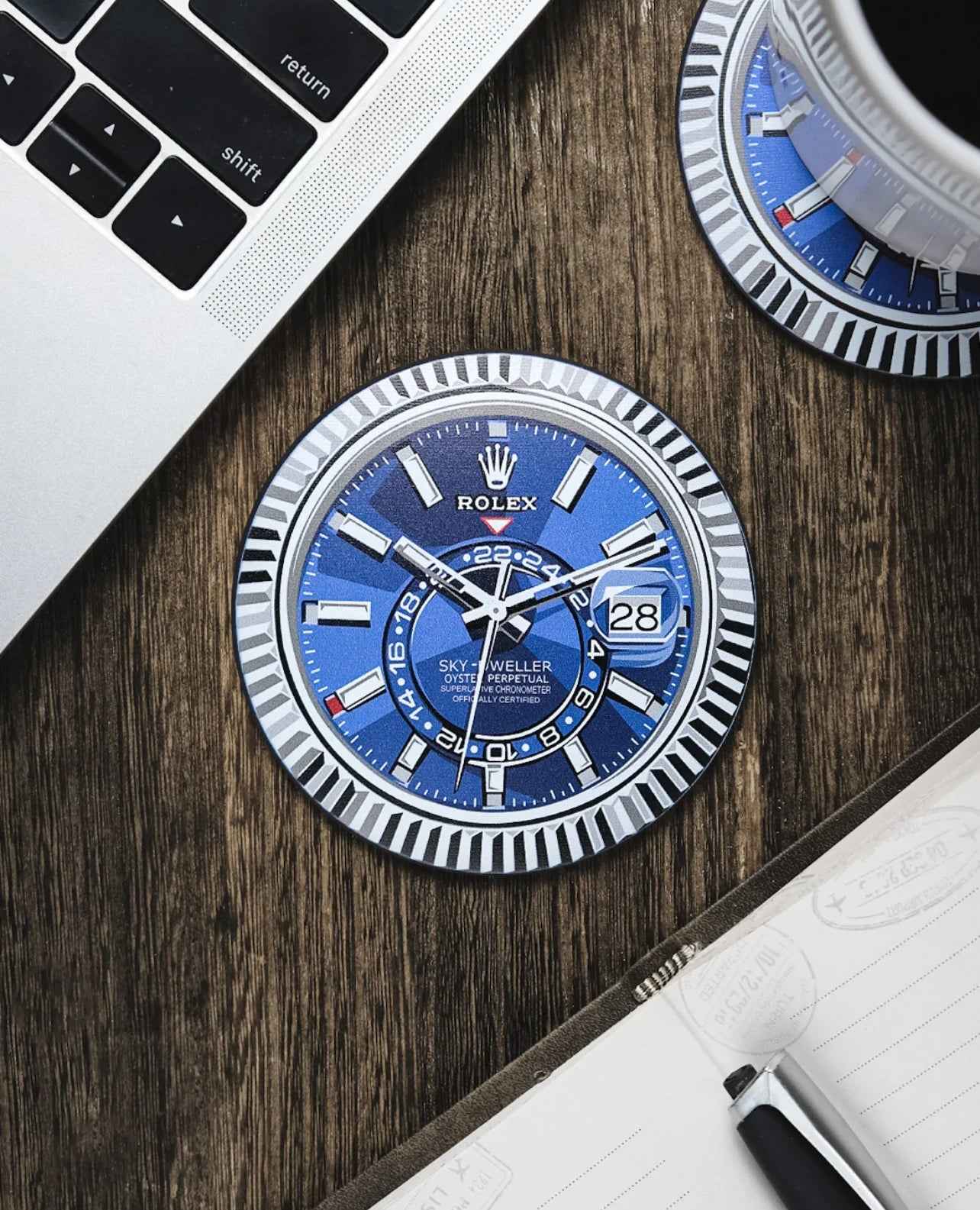 Dessous de Verre Skydweller pour Amateurs de Montres - Silicone Antidérapant, Résistant à l'Eau et à la Chaleur
