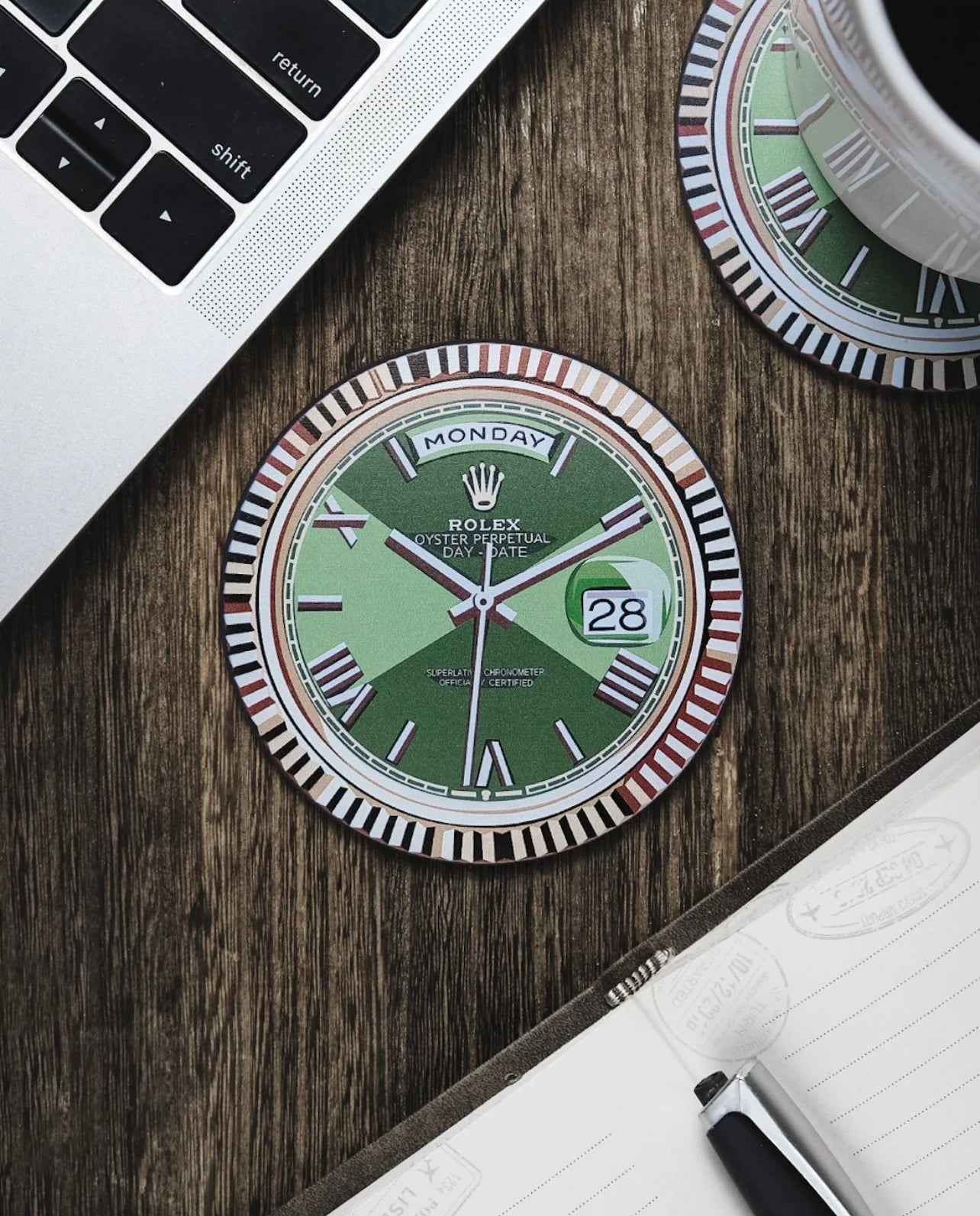 Sous-verres en Silicone Olive pour Enthousiastes de Montres