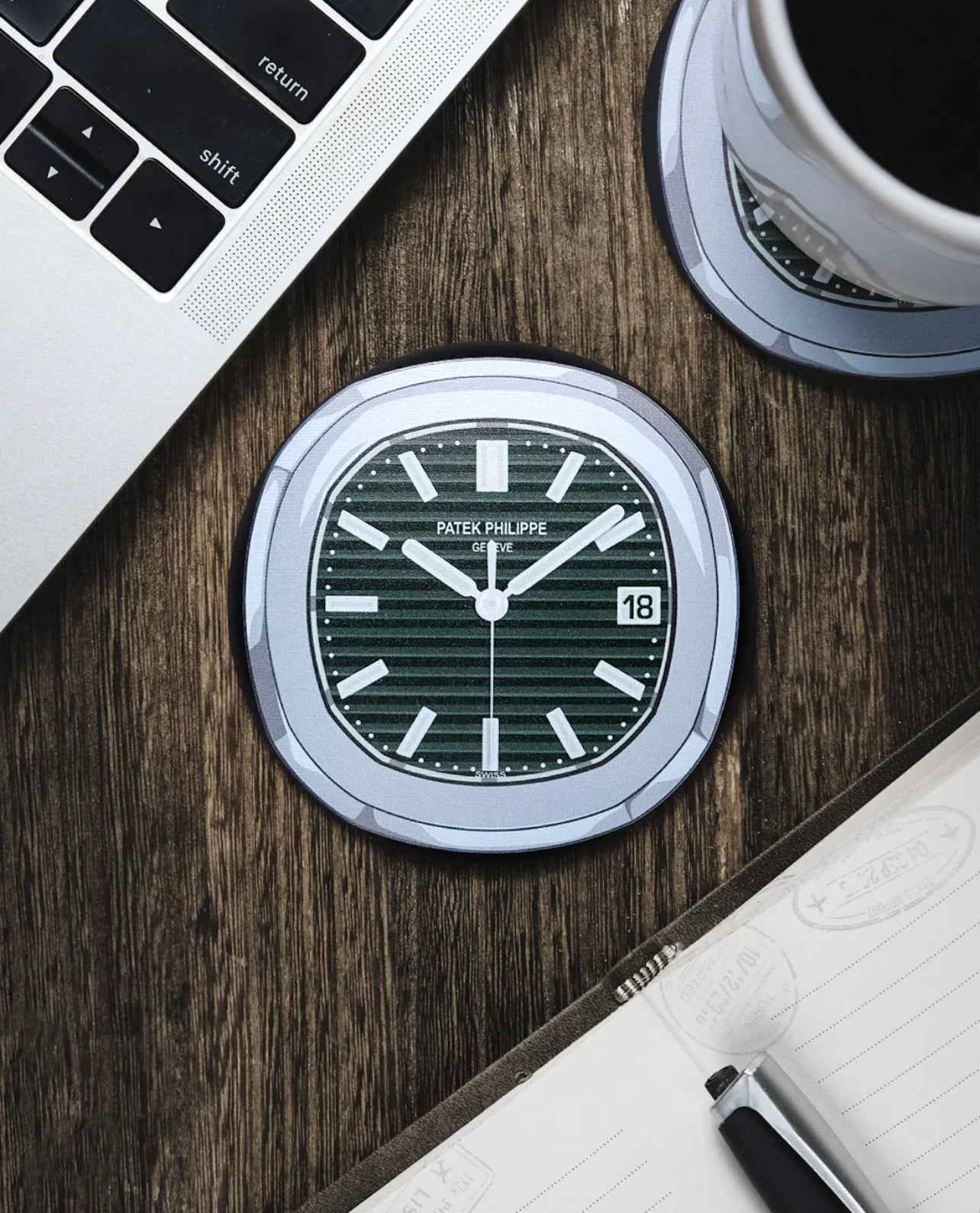 Sous-verres en silicone Nautilus 5711 Vert pour amateurs de montres