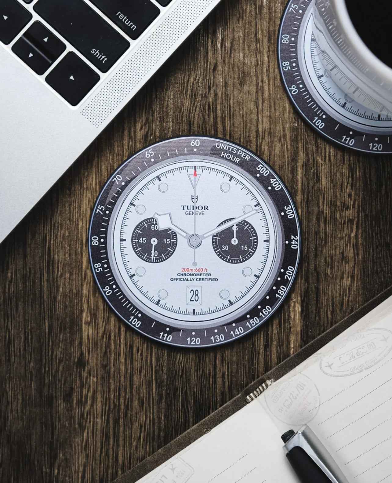 Sous-verres en Silicone pour Passionnés de Montres - Blanc Tudor BB Chrono