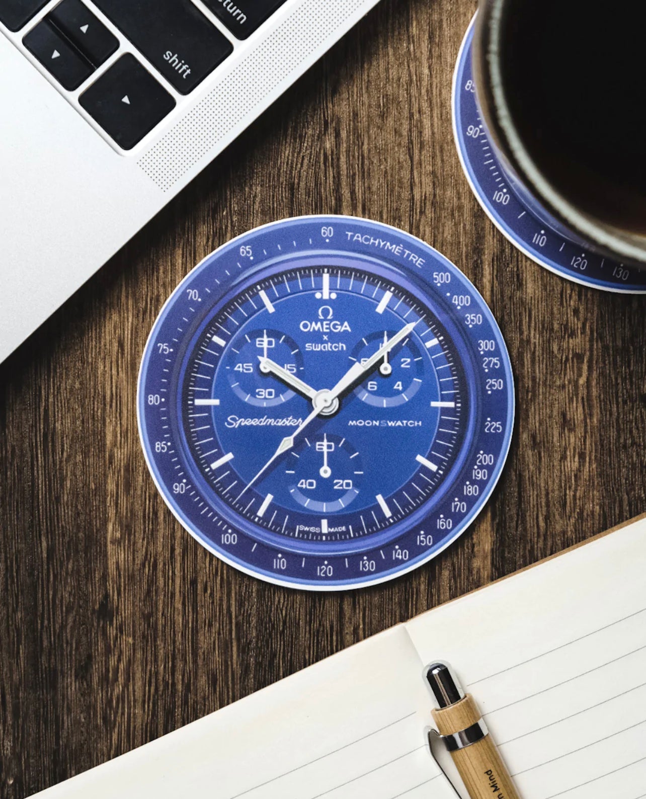 Sous-verres en Silicone Résistants à l'Eau pour Amateurs de Montres - Mission Neptune MoonSwatch