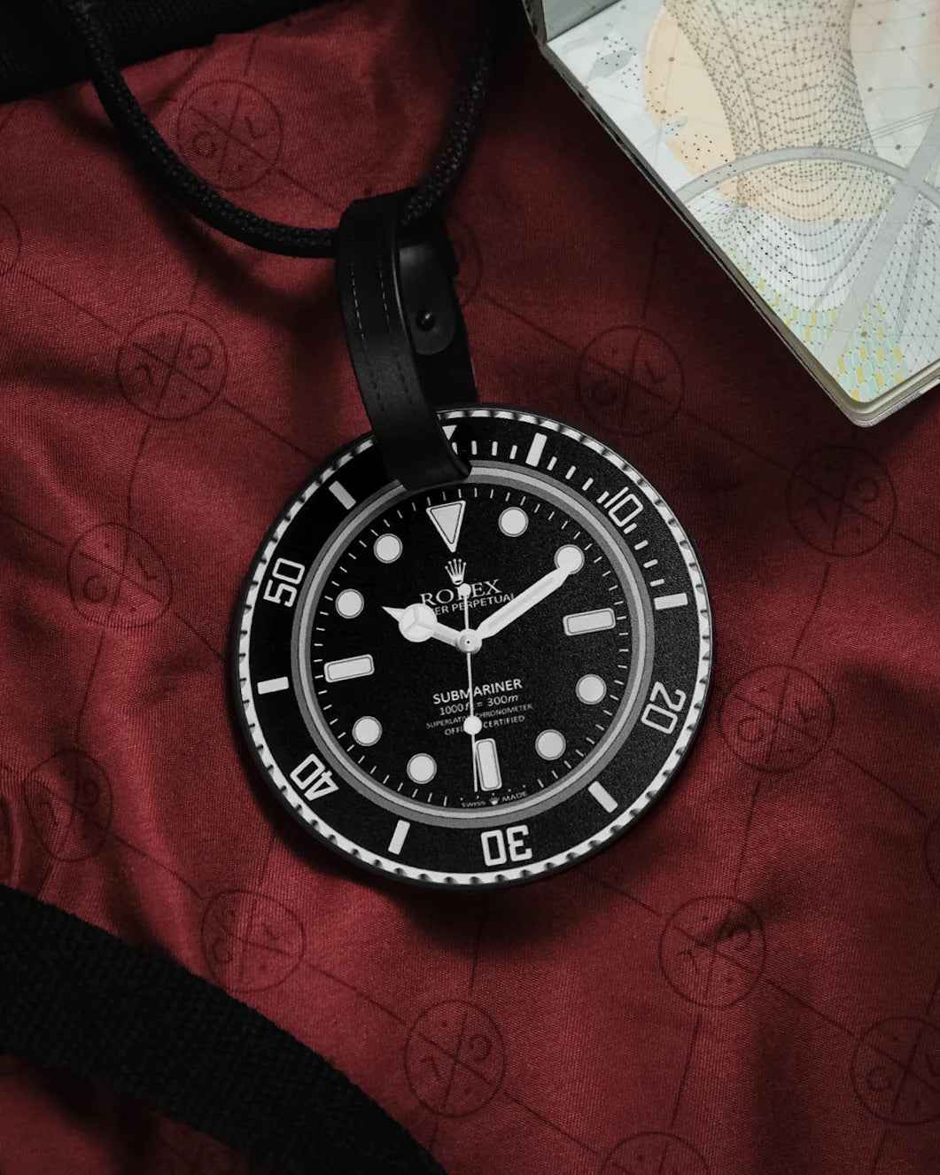 Étiquette de Bagage pour Voyage - Submariner Noir en Caoutchouc Éco-responsable