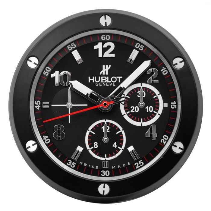 Réplique de Montre Murale Hublot Big Bang Noire – Horloge de Luxe en Acier avec Mouvement Quartz