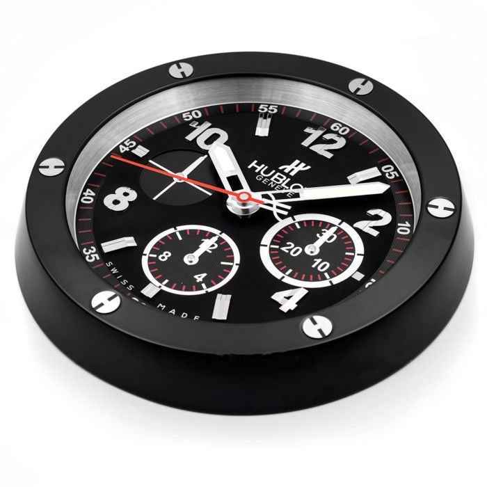 Réplique de Montre Murale Hublot Big Bang Noire – Horloge de Luxe en Acier avec Mouvement Quartz