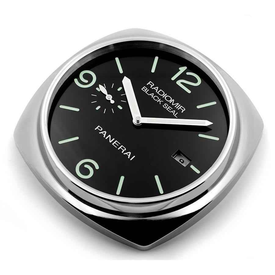 Horloge Murale Réplique Panerai Radiomir en Argent avec Mouvement Quartz et Marqueurs Lumineux
