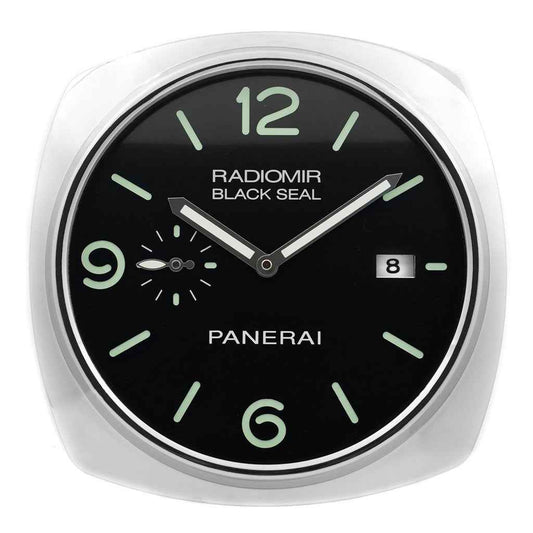 Horloge Murale Réplique Panerai Radiomir en Argent avec Mouvement Quartz et Marqueurs Lumineux