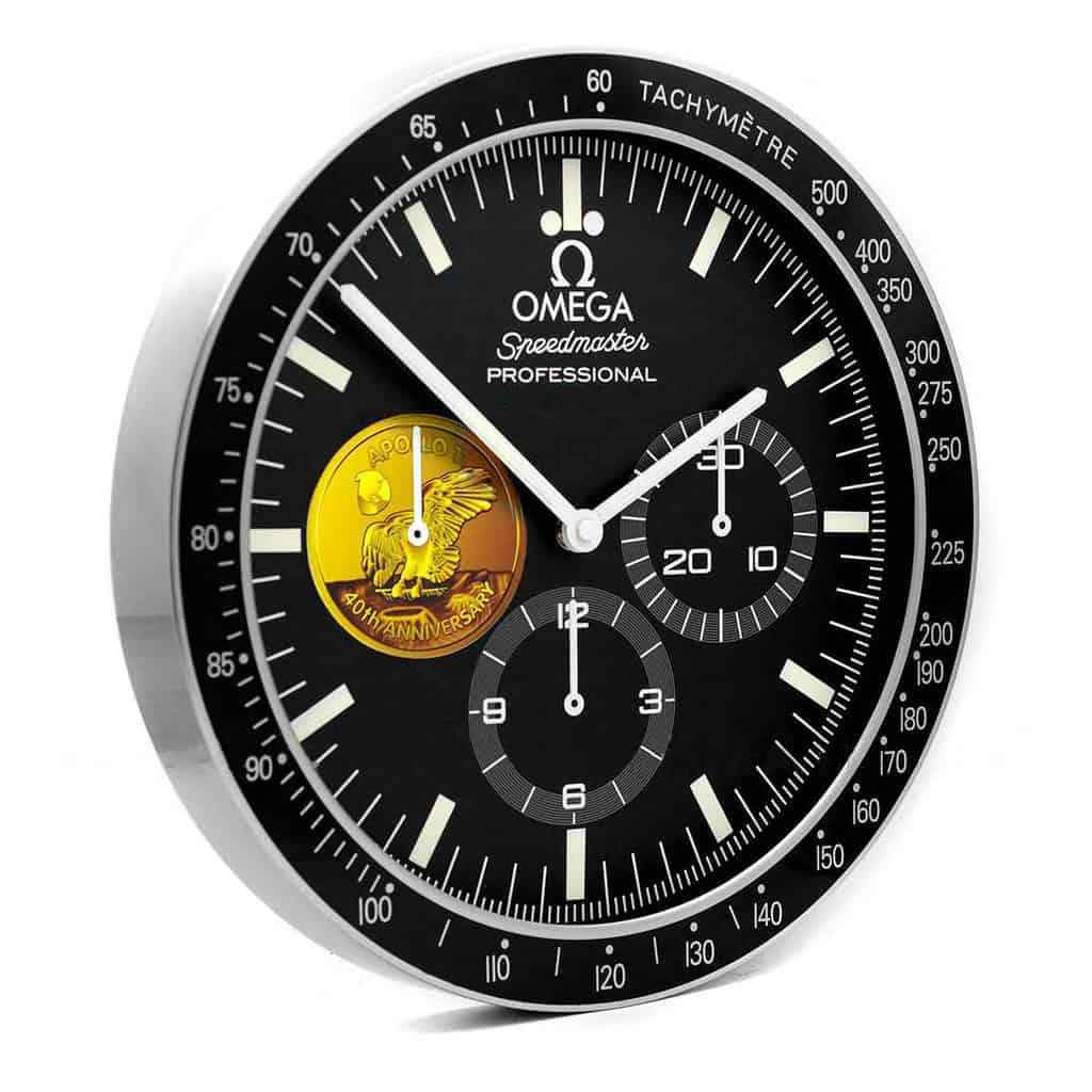 Horloge Murale Réplique Omega Speedmaster Apollo XI – Design en Acier avec Mouvement Quartz