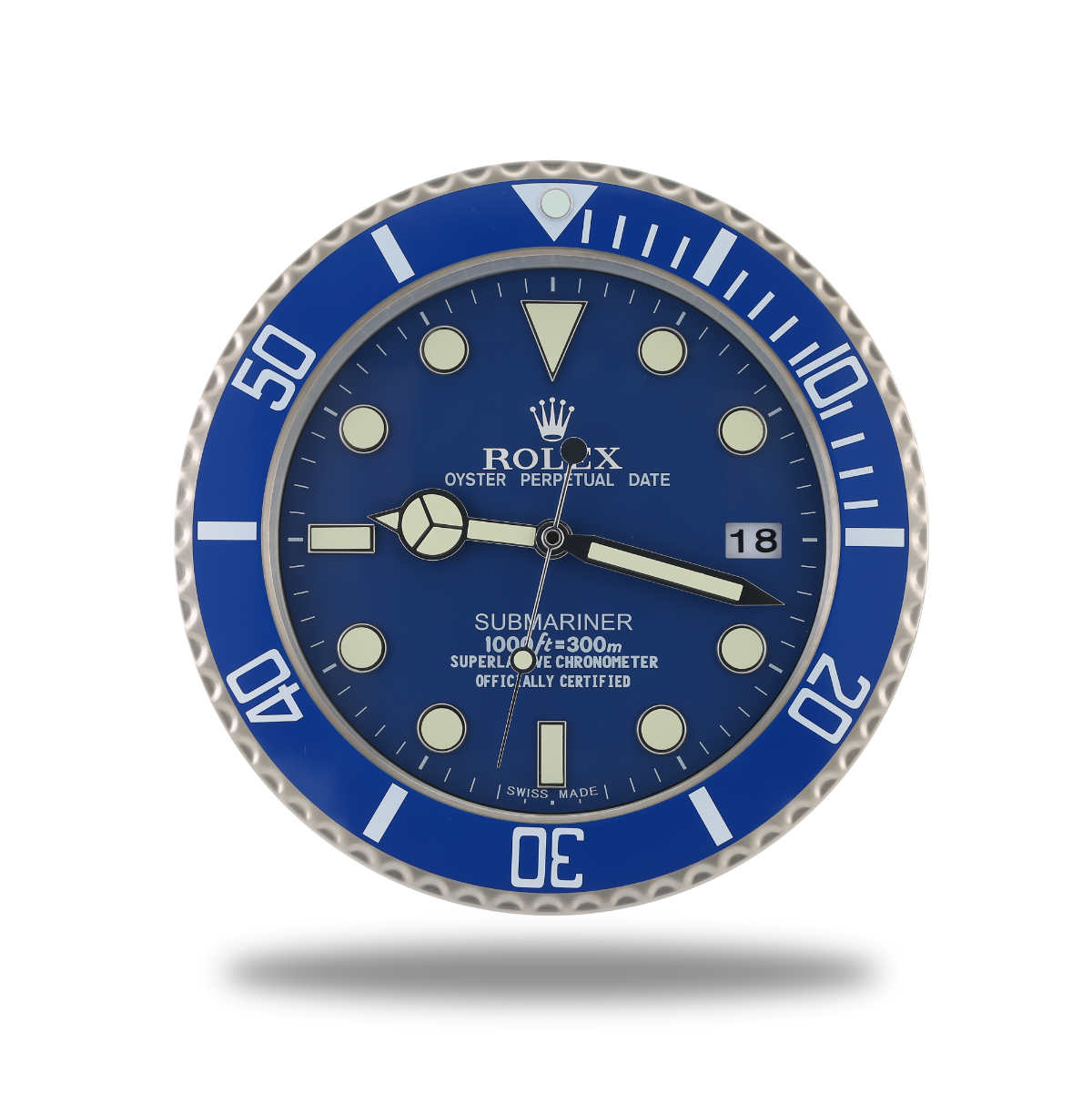 Horloge Murale Rolex Submariner - Bleu Brillant