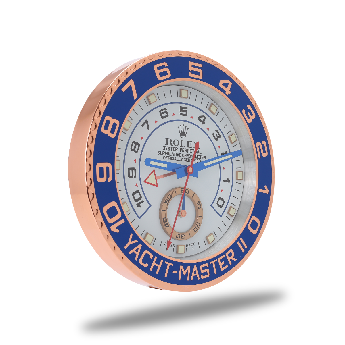 Horloge Murale Rolex Yacht Master - Blanc et Or Rose
