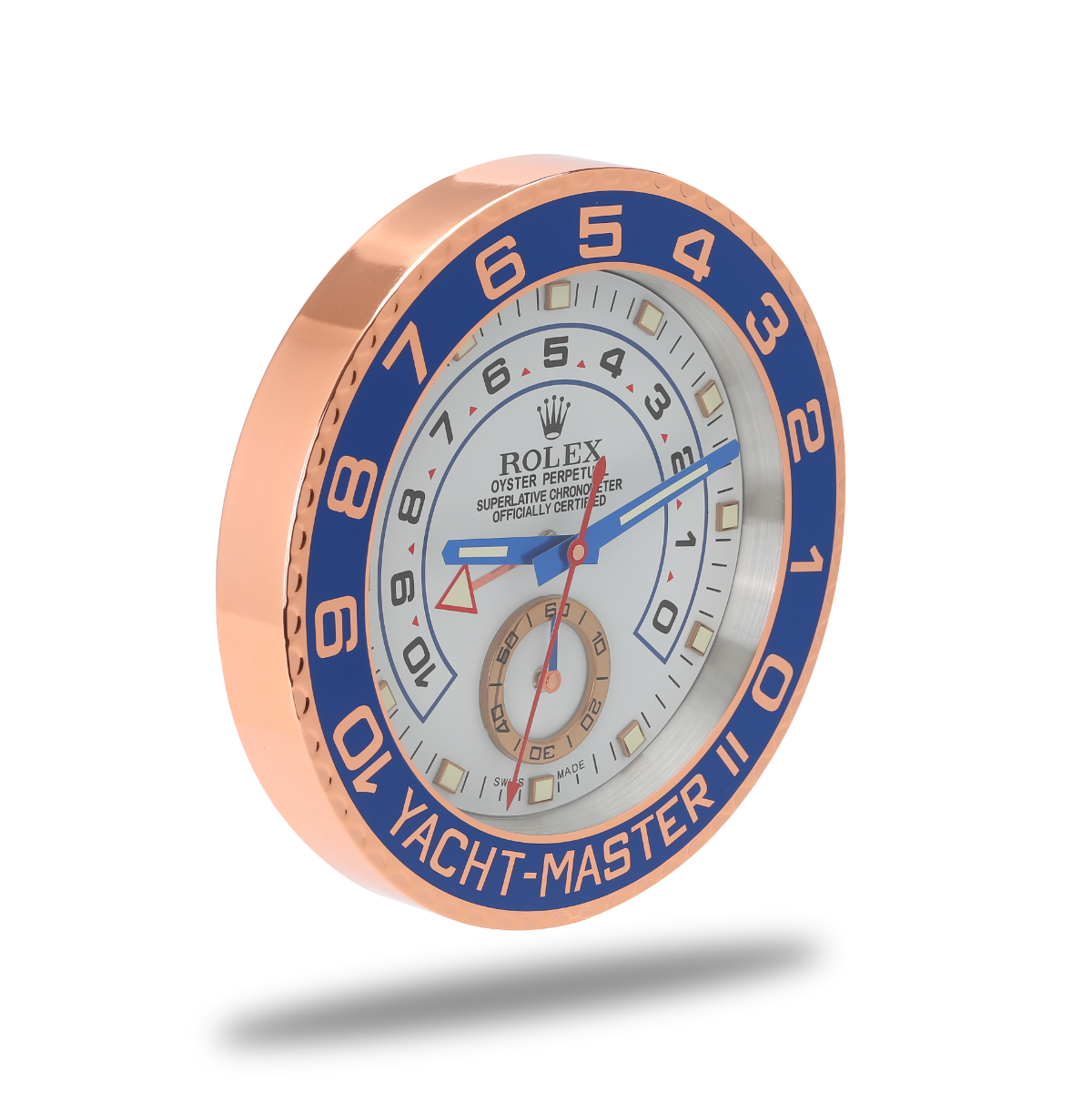 Horloge Murale Rolex Yacht Master - Blanc et Or Rose