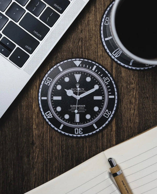 Sous-marin Noir - Dessous de Verre en Silicone Anti-Dérapant pour Amateur de Montres