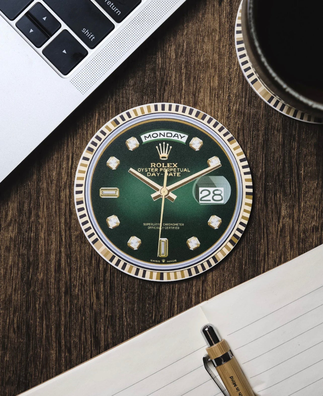 Sous-Verres Haut de Gamme en Silicone Verde pour Amateurs de Montres